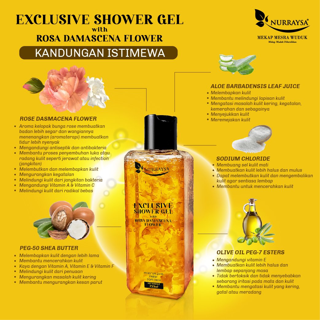 Exclusive Shower Gel With Rosa Damascena Flower Nurraysa