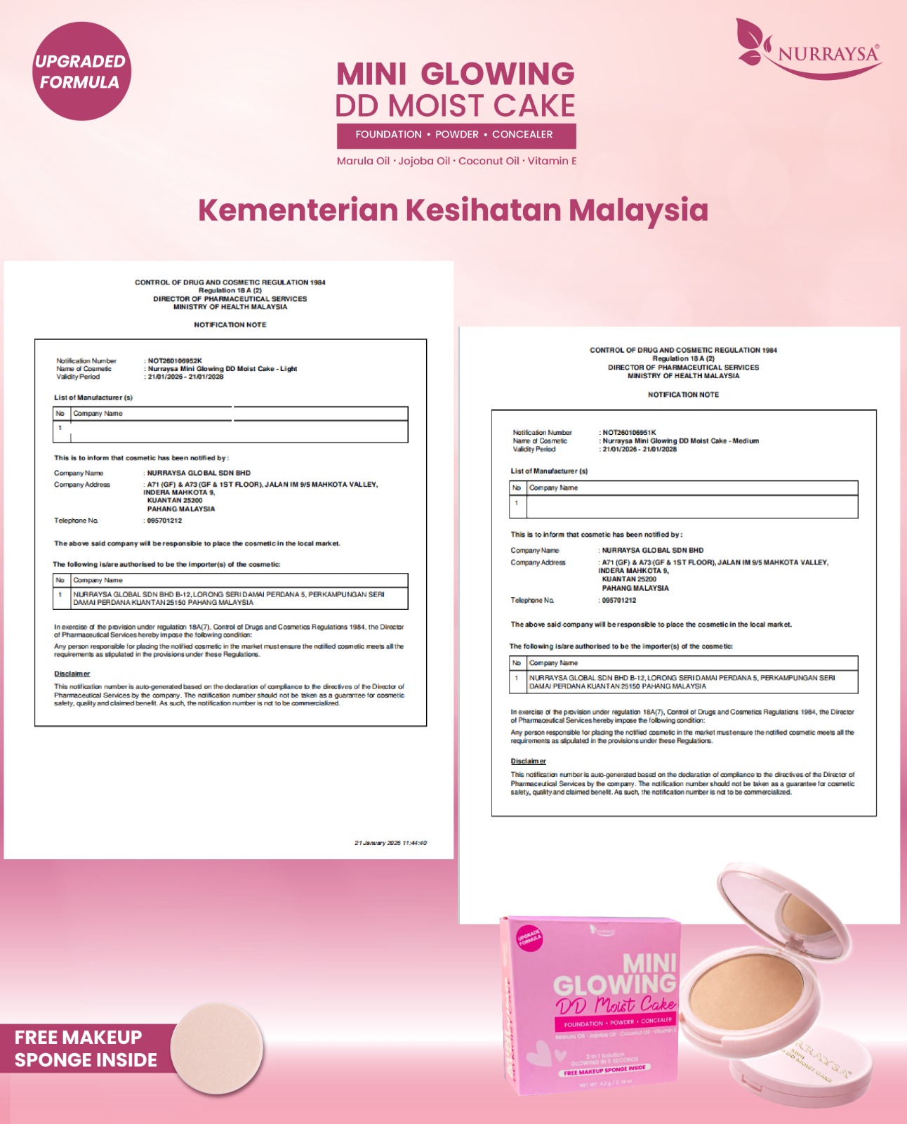 Mini Glowing DD Moist Cake